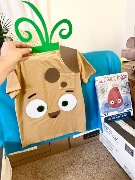 The Couch Potato Costume Couch Potato Costume, Book Character Parade, Potato Costume, The Smart Cookie, Girls Holiday Party, Bad Seed, School Costume, Diy Gifts For Mom, Green Craft