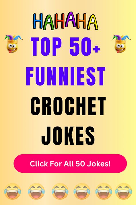 Check Out The Top 50+ Funny Crochet Jokes And Puns. Click For All 50+ Hilarious Crochet Jokes! Crochet Jokes, Crochet Puns, Yarn Jokes, Crochet Quotes Funny Humor, Crochet Jokes Humor, Tree Puns, Fox Puns, Yarn Memes Funny, Crochet Memes Humor Funny