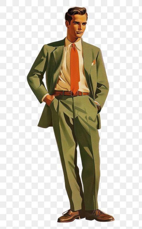 Retro Suits Men Vintage Fashion, Man In Green Suit, Mens Fashion 1930s, 1950s Fashion Men, 1950s Mens Clothing, 1950s Fashion Menswear, 1960s Mens Fashion, 50s Men, 2025 Art