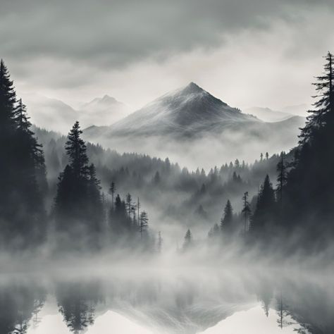 Carry tranquility wherever you go with our latest ZenScape Cases creation! 🌿📱 Elevate your device with serene landscapes and Zen vibes. #ZenScapeCases #zen #mountain #trees #phonecases #fog #mist #beautiful #lake #winter https://www.etsy.com/shop/ZenScapeCases Grey Landscape Aesthetic, Beverage Campaign, Black And White Mountains, Mist Mountain, Fog Mountain, Pear Preserves, Mystical Landscapes, Landscape References, Fog Photography