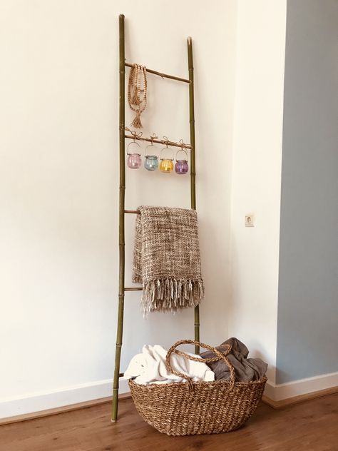 Home made bamboo ladder Bamboo Ladder, Bamboo Ladders, Wood Working, Home Made, Ladder Decor, Decor Ideas, Woodworking, Holiday Decor, Wood