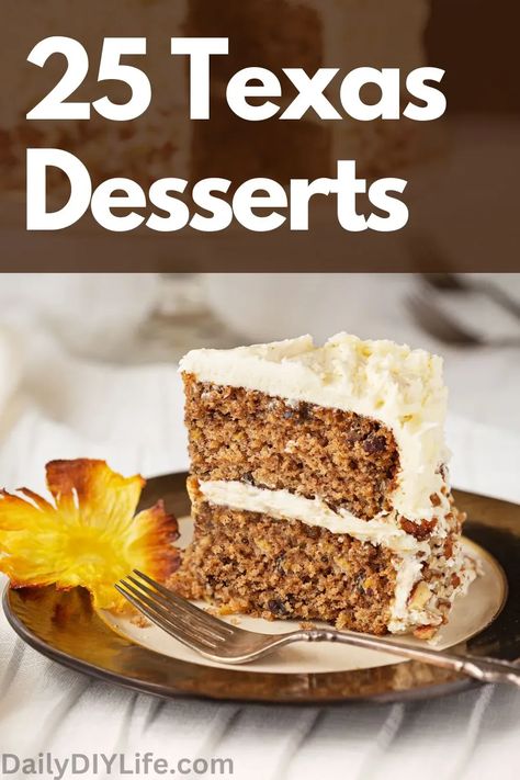 Texas desserts go big or go home! These delicious 25 desserts prove that Texan cuisine is more than just steak, and we're here for it. Texas Desserts, Texan Food, Texan Recipes, Texans Cake, Texas Cuisine, Bun Cake, Go Big Or Go Home, Foodie Friends, Sweet Roll