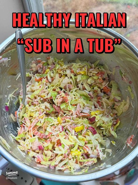 HEALTHY ITALIAN “SUB IN A TUB” | Gallery posted by Katherine Salom | Lemon8 Healthy Italian Sub In A Tub, Italian Sub In A Tub Recipe, Sub In A Tub Salad Keto, Sub In A Tub Salad Dressing, Subs In A Tub, Keto Sub In A Tub, Sub In A Tub Recipe Keto, Sub In A Tub Salad Healthy, Sub In A Tub Salad