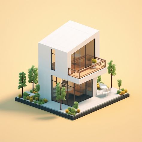 Blender Building, Isometric House, Rumah Minecraft Sederhana, 3d Architectural Rendering, Isometric Drawing, Sims 4 House Design, Animal Portraits Art, Isometric Art, Exterior Makeover