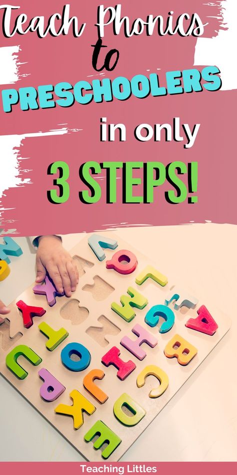 Steps To Teaching Reading, Teach Phonics Preschool, How To Teach Letters To Preschoolers, Learn To Read Preschool, Phonics Crafts Preschool, Teaching Preschoolers To Read, Teaching Letter Sounds Preschool, Teaching Toddler To Read, Prek Phonics Activities