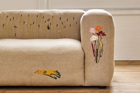 Embroidered Sofa, Hay Mags Soft, Statement Sofa, Bright Decor, New Sofa, Soft Sofa, Floral Interior, Plush Sofa, Lounge Room