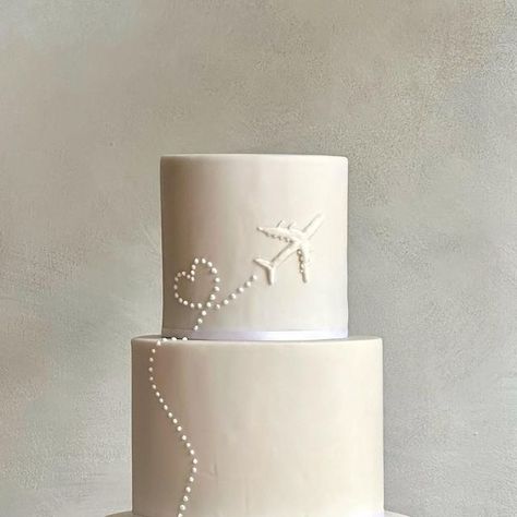 Erica | Wedding Cake Designer | Surrey on Instagram: "Travel themed wedding cake for N&J’s special day at Farnham Castle on Thursday, wishing you a lifetime of making happy memories 🤍💍✈️. Thank you for trusting me to create such a bespoke design for you.  @farnhamcastleweddings #surreycakes #travelthemedwedding #travelthemedweddingcake #lovetotravel #weddingcakesurrey #stylish wedding cake #bespokeweddingcake" Aviation Wedding Cake, Destination Wedding Cake, Travel Wedding Cake, Castle Wedding Cake, Megan White, Aviation Wedding, Travel Themed Wedding, Travel Cake, 60th Birthday Cakes