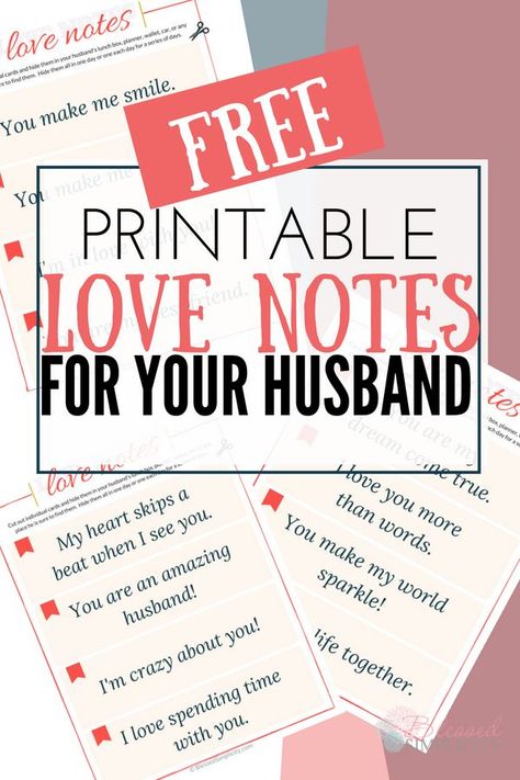 Leave these free printable loves notes for your husband any day of the year or each day until Father's Day. Make your husband feel loved and appreciated with these love notes for him. Daily Love Notes For Husband, Notes For Him, Free Gifts For Husband, Love Notes For Him, Dating A Married Man, Homemaking Skills, Intentional Motherhood, Love Notes For Husband, Valentine Notes