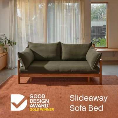 Eva Home - Meet the Slideaway Sofa Bed, Australia's first... Sofa Cum Bed, Japandi Interior Design, Lounge Bed, Modern Sleeper Sofa, Wooden Sofa Set Designs, Daybed Bedding, Pull Out Sofa Bed, Sofa Bed Design, Hotel Room Design