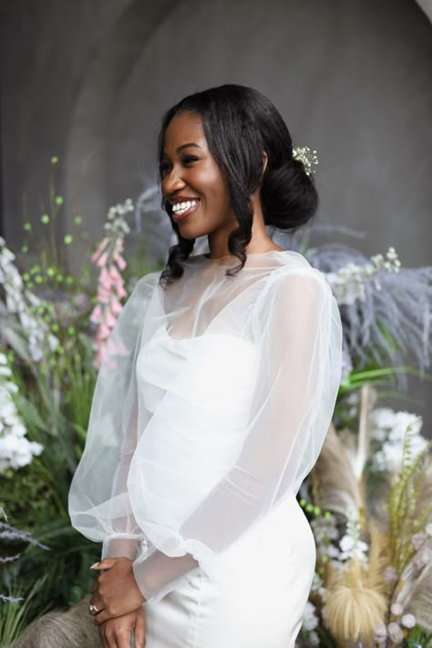 Joy & Photography - Toronto, ON Natural Wedding Hairstyles Black Women, Natural Hair Wedding Hairstyles, Straight Wedding Hair, Natural Hair Updo Wedding, Black Brides Hairstyles, Natural Hair Wedding, Natural Wedding Hairstyles, Honey Wedding, Engagement Hairstyles