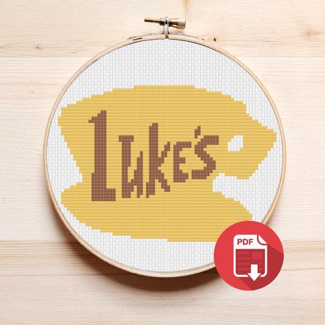 Gilmore Girls Embroidery, Luke's Diner, Xstitch Patterns, Dmc Embroidery, Dmc Embroidery Floss, Cross Stitch Art, Embroidery Floss, Gilmore Girls, Embroidery Thread