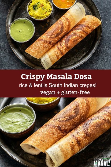 Masala Dosa, Methi Seeds, Dosa Recipe, Coconut Chutney, Heart To Heart, Indian Food Recipes Vegetarian, Indian Recipes, Cooking Dinner, Chutney