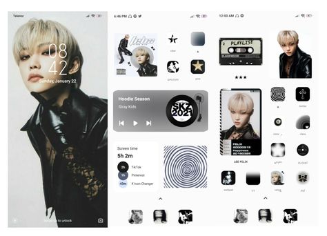 Felix Themed Phone, Felix Phone Theme, Lee Know Phone Layout, Felix Homescreen Layout, K Pop Phone Layout, Stray Kids Homescreen Layout, Stray Kids Phone Theme, Stray Kids Phone Layout, Skz Homescreen Layout