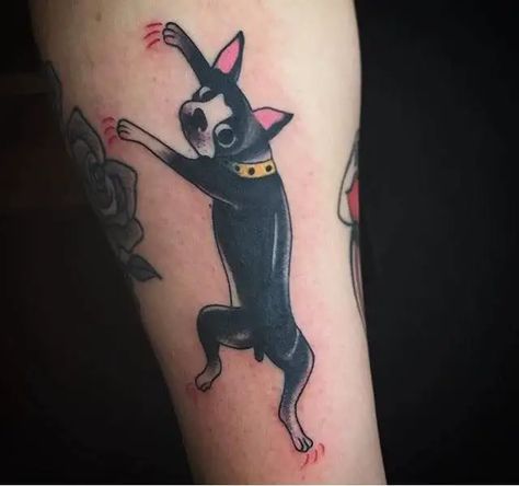 Boston Terrier Tattoo Ideas, Terrier Tattoo Ideas, Boston Terrier Tattoo, Ruby Tattoo, Terrier Tattoo, Corgi Tattoo, Beagle Tattoo, Claw Tattoo, Tats Ideas