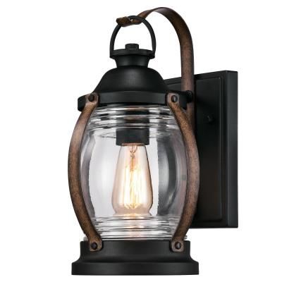 Westinghouse Canyon One-Light Outdoor Wall Fixture, Textured Black and Barnwood Finish Wall Mount Lantern, Led Lantern, Basement Bar, Outdoor Wall Lantern, Wall Fixtures, Wall Lantern, Porch Lighting, Outdoor Lanterns, Exterior House