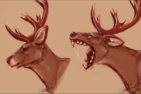 Inspired by redditor: shittycryptids Deer Drawing, Teeth Art, Deer Art, Creature Feature, Mythical Creatures Art, Oh Deer, Creature Concept, Creature Design, Creature Art