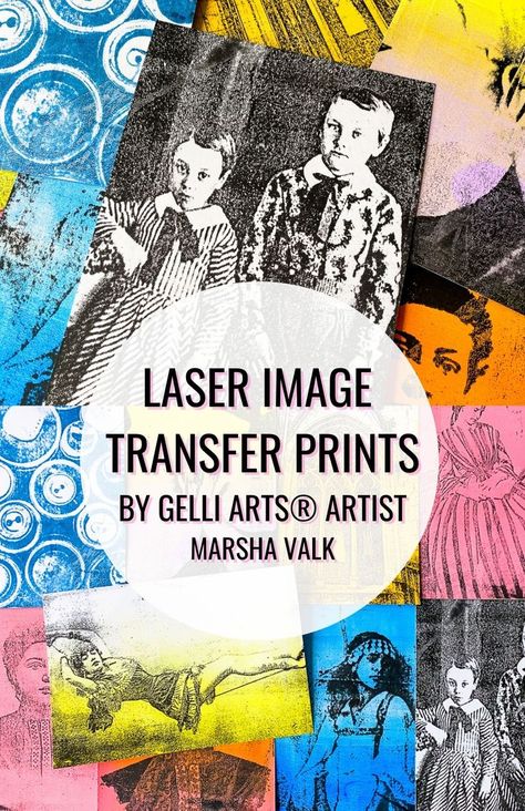 Image Transfer With Gelli Plate, Gel Print Image Transfer, Gelli Print Photo Transfer, Gel Printing Photo Transfer, Gel Transfer Art, Gelli Plate Image Transfer, Image Transfer Art, Gel Press Printing, Gelly Printing