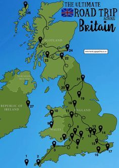 Road Trip Uk, Ultimate Road Trip, Road Trip Map, Wales Travel, Uk Holidays, Voyage Europe, England And Scotland, Bournemouth, Travel Maps