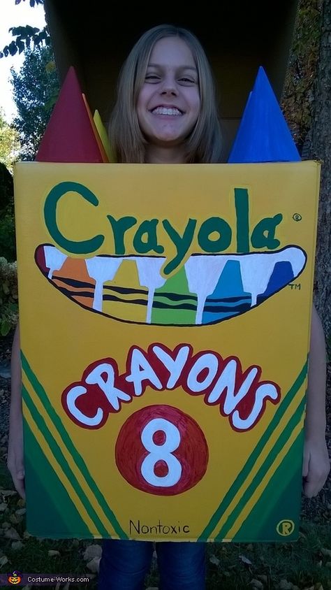 Crayon Box Costume, Crayola Costume, Parade Float Theme, Crayola Box, Boxing Halloween Costume, Crayon Costume, Costume Box, 2015 Halloween Costumes, Diy Crayons