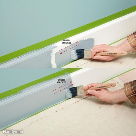 Slap It On, Then Smooth It Out Painting Interior Walls, Painting A Bathroom, House Painting Tips, Painting Tricks, Painting Baseboards, Painting House, Desk Diy, Budget Planer, Professional Painters