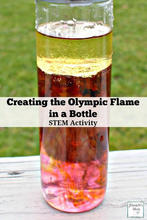 STEM Activity- Creating the Olympic Flame in a Bottle Olympic Themed Activities, Summer Olympics Crafts, Summer Olympics Activities, Vbs Olympics, Winter Olympics Activities, Preschool Olympics, Crafts For Kindergarten, Olympic Games For Kids, Olympic Idea