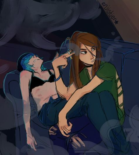 Coffee Talk Fanart, Rachel Amber, Life Is Strange Fanart, Amber Price, Arcadia Bay, Life Is Strange 3, Blue Haired Girl, Chloe Price, Lesbian Art