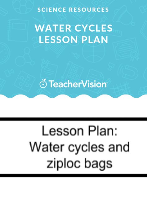 In this particular lesson, students will observe a water cycle, and through observation, they will be able to identify why it rains. The lesson materials include: Ziploc bags, water, and food coloring, and tape. Water Cycle In A Bag, Teaching Water Cycle, Water Cycle Ziploc Bag, Water Cycle Lessons, Water Cycle Song, Water Cycle Lesson Plan 2nd Grade, Water Cycle, Science Topics, Curriculum Planning