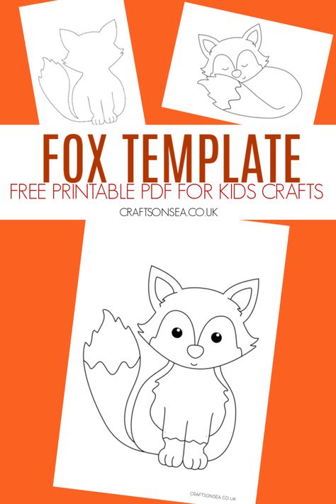 Fox Template (FREE Craft Printable) Paint Templates Free Printable, Fox Template Free Printable, Fox Printable Free, Fox Template, Fox Craft, Fox Craft Preschool, First Grade Projects, Fox Printable, Bee Room