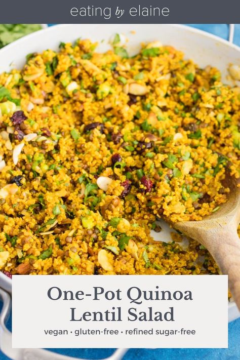 Quinoa Lentil, Lentils And Quinoa, French Green Lentils, Pantry Ingredients, Savory Salads, Colorful Dishes, Vegan Lunch Recipes, Green Lentils, Lentil Salad