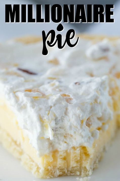 Millionaire Pie Recipe, Millionaire Pie, Pie Crust Uses, Dessert Pie Recipes, Simply Stacie, Canned Peaches, Pie Dessert, Vintage Recipes, Pie Recipe