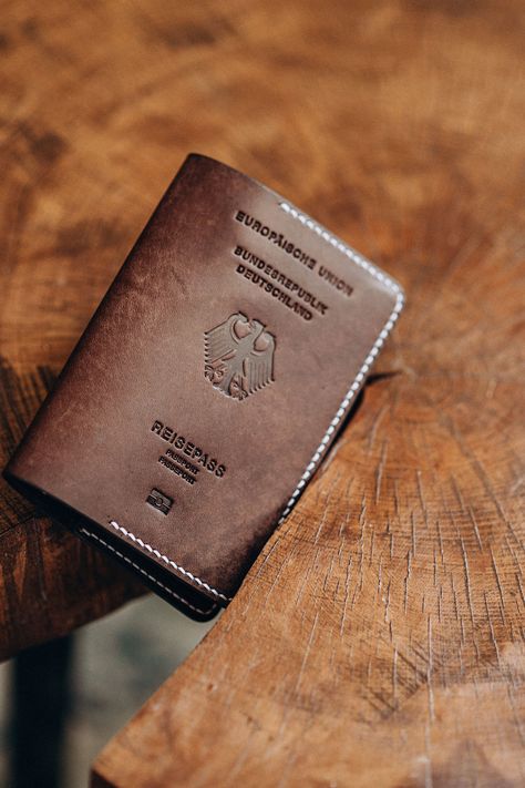 German Passport, Leather Passport Holder, Passport Case, Leather Passport Cover, Embossed Design, Personalized Wallet, Travel In Style, Passport Cover, Leather Travel