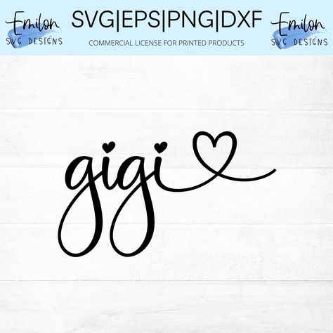 Gigi SVG Cut File for Cricut and Silhouette With Heart Detail, PNG, EPS, Dxf Mother's Day Svg for Grandma - Etsy UK Gigi Quotes Grandmothers, Gigi Tattoo Ideas, Gigi Tattoo, Gigi Quotes, Gigi Life, Gigi Svg, Free Fonts For Commercial Use, Top Free Fonts, Svg Grandma