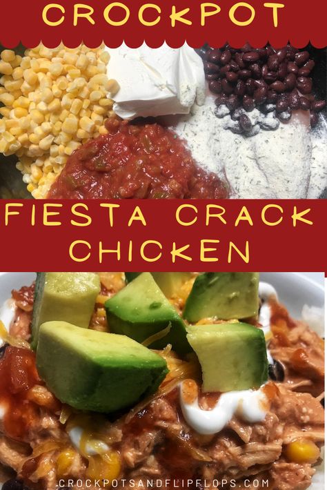 Fiesta Chicken Crockpot, Creamy Ranch Chicken, Salsa Chicken Crockpot, Fiesta Chicken, Chicken Sauce, Easy Crockpot Dinners, Creamy Ranch, Salsa Chicken, Chicken Easy