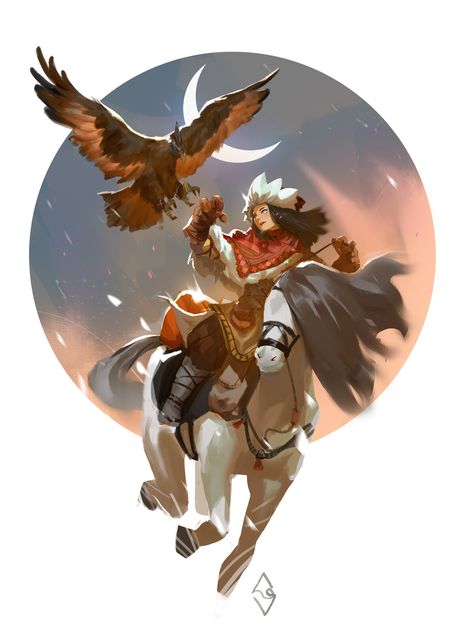 Mongolian Eagle Hunter, Mongolian Eagle, Eagle Hunter, Desenho Tattoo, Mongolia, Character Portraits, Fantasy Character Design, Character Design Inspiration, Character Concept