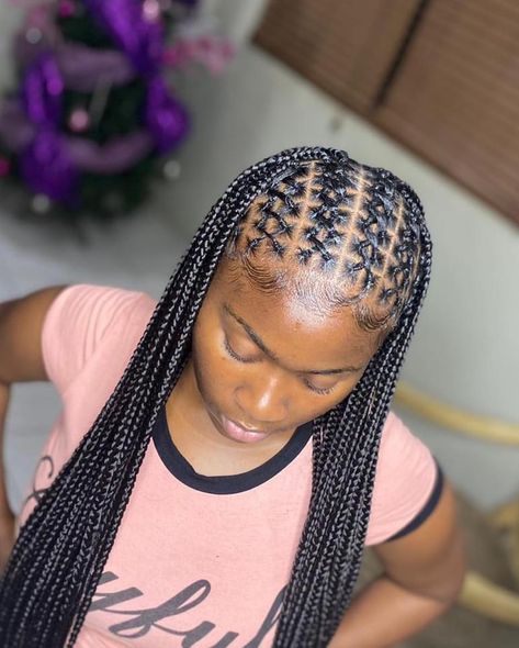 Braided Hairstyles Rubber Bands, Crisscross Braids For Black Women, Fulani Braids Rubber Bands, Rubber Band And Braids Hairstyles, Fulani Braids With Rubber Bands, Rubber Band Cornrows, Rubber Band Braids Hairstyles, Rubber Band Knotless Braids, Rubber Band Braids