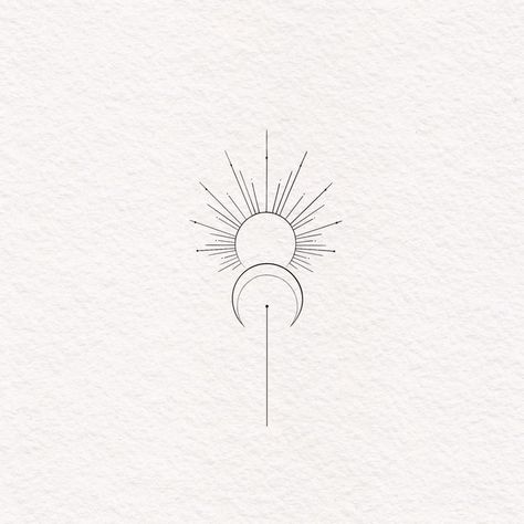 Sun Tattoo Sketch, Sun Set Tattoo, Ruth Tattoo, Tattoo Moon And Sun, Tattoo Fly, Feminine Shoulder Tattoos, Luna Tattoo, Ink Collage, Moon Sun Tattoo