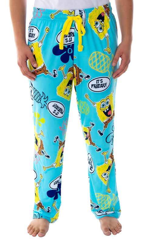 PRICES MAY VARY. 92% Polyester; 8% Spandex Drawstring Waist closure Hand Wash Only Officially Licensed Bioworld Nickelodeon SpongeBob Squarepants Product You may be a fan of Patrick, Squidward, Sandy, Plankton, Mr.Krabs, and Gary. But we know SpongeBob is #1. These lounge pants have a fun Spongebob character print with fun bubble quotes, pineapples, and groovy flowers. Made from a silky, soft polyester/spandex fabric blend that gives these pajama pants a nice stretch for comfort wear while eatin Spongebob Clothes, Spongebob Things, Spongebob Pajamas, Spongebob Stuff, Matching Couple Pajamas, Bubble Quotes, Groovy Flowers, Snacks Candy, Pajama Bottoms Womens