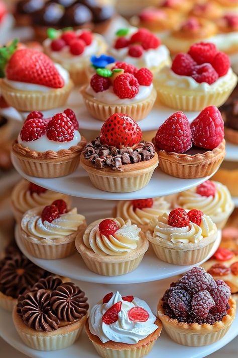 Catering Dessert Ideas, Dessert Assortment, Bizarre Foods, 귀여운 음식 그림, Party Food Buffet, Gourmet Desserts, Fancy Desserts, Weird Food, Mixed Berries