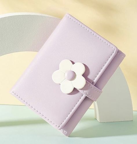 Small Wallet for Girls Women Tri-folded Wallet Cash Pocket flowers Print Card Holder Coin Purse with ID Window elegant youthful and cute Pocket Flowers, Purple Wallet, Headwear Fashion, Wallets For Girls, Journal Books, Cute Wallets, School Tips, Birthday Planning, Fancy Bags