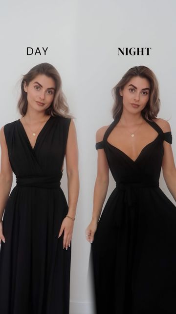 Lydia Rose on Instagram: "Day - night bridesmaid dress ☀️🌙 tag a bridesmaid!⁠ •⁠ #fashiontips #fashionhacks #styletips #stylehacks #fashionhelp #bridesmaid #bridesmaiddress #weddingdress #weddingstyle #multiway" Infinity Dress Bridesmaid Ways To Wear, Ways To Tie A Infinity Dress, Wrap Around Dress Classy, Multi Wear Bridesmaid Dress, Infinity Dress Styles Bridesmaid, Multi Wrap Dress Ideas, Multi-way Dress, Ways To Tie Infinity Dress Bridesmaid, How To Tie Multiway Bridesmaid Dress