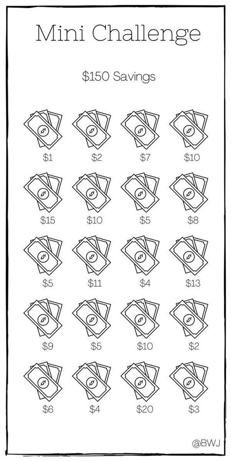 Mini Savings Challenge, Saving Money Chart, Money Chart, Money Saving Methods, Money Saving Techniques, Saving Money Budget, Money Saving Plan, Seni Dan Kraf, Money Saving Strategies