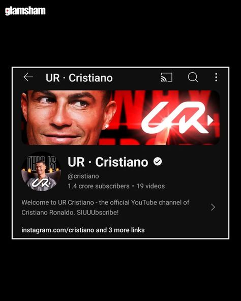 Renowned football star Cristiano Ronaldo has made a spectacular entrance into the YouTube world with the launch of his channel, "UR." The 39-year-old athlete, widely regarded as one of the greatest footballers of all time, unveiled his channel on Wednesday, and its popularity has surged remarkably since its debut. In just under two hours, Ronaldo's channel has already attracted over 1 million subscribers and created history of having this many subscribers in record time #Glamsham #Cristian... 1 Million Subscribers, Million Subscribers, Cristiano Ronaldo, 1 Million, Ronaldo, All Time, All About Time, Entrance, Football