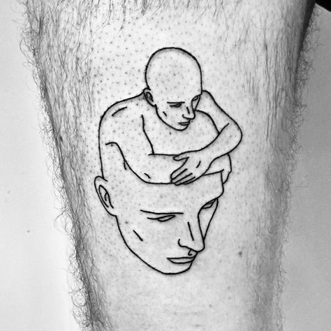 Psychadelic Tattoo, Doodle Tattoo, Tatuaje A Color, Cool Small Tattoos, Small Tattoos For Guys, Line Art Tattoos, Line Work Tattoo, Tattoo Art Drawings, Dark Tattoo