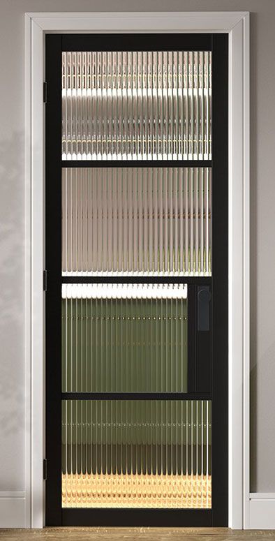 Modern Urban Industial Doors - Narrow Stile Black Doors - Fashionable Inustrial Style Doors - Soho Doors - Tribeca Doors - Feature Doors Internal, Industrial Pocket Doors, Industrial Glass Door, Industrial Interior Doors, Glass Internal Doors, Fluted Glass Door, Aluminium Door Design, Amsterdam Interior, Summit House