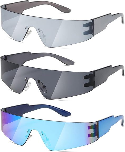 Imported Plastic frame Resin lens Non-Polarized UV Protection Coating coating Lens width: 70 millimeters Bridge: 18 millimeters Cyberpunk Visor, Futuristic Mirror, Men Cyberpunk, Futuristic Glasses, Y2k Glasses, Wrap Around Sunglasses, Futuristic Sunglasses, Visor Sunglasses, High Fashion Accessories