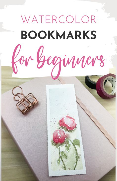 Homemade Bookmark, Diy Bookmark, Basic Watercolor, Watercolor Peony, Watercolor Beginner, Watercolor Flowers Tutorial, Peony Painting, Watercolor Tips, Watercolor Books