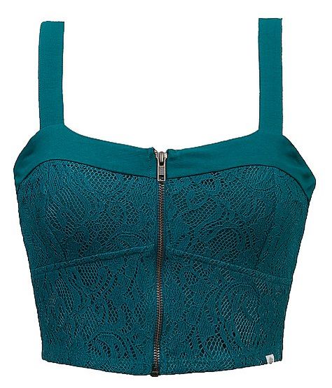 teal lace crop top Zip Up Crop Top, Lace Overlay Top, Shirts Crop Tops, Bralet Tops, Shirts Crop, Overlay Top, Laced Up Shirt, Blue Crop Top, Bralette Crop Top