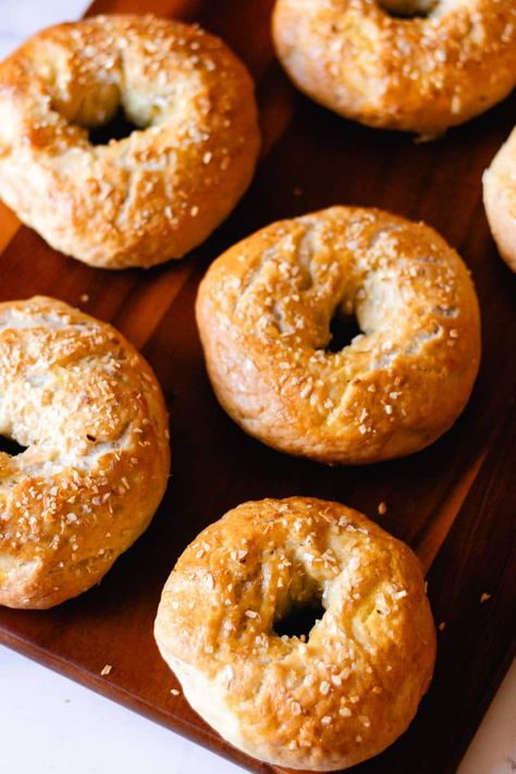 Onion Bagel Recipe Venison Casserole, Types Of Bagels, Onion Bagel, Bagels Recipe, Dutch Oven Recipes, Bagel Recipe, Venison Recipes, Cheese Topping, Oven Recipes