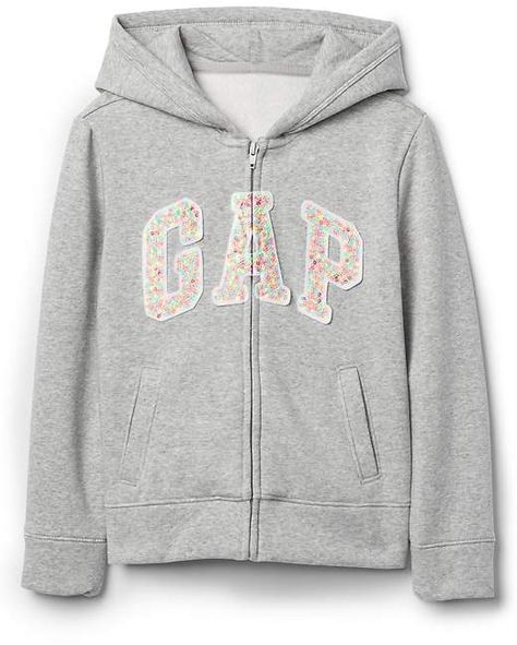 Sequin Logo Hoodie Sweatshirt Gap Pullover Hoodie, Cute Cheap Gap T-shirt, Affordable Trendy Gap Tops, Cheap Long Sleeve Hoodie By Gap, Kids Online Clothing Stores, Hoodie Gap, Gap Outfits, Sports Bra Set, Gap Logo