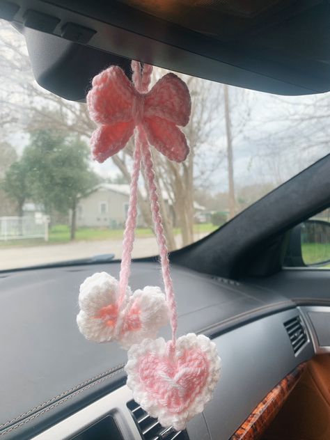 Cute butterfly car hanger!  Use code: LOCAL20 for LOCAL pickup ONLY!  * Please give me about 2-3 days to ship out!   * Care instructions will be with package. 📦 Crochet Space, Butterfly Tutorial, Crochet Car, Crochet Business, Crochet Butterfly, Crochet Design Pattern, Kawaii Crochet, Crochet Decoration, Crochet Fashion Patterns